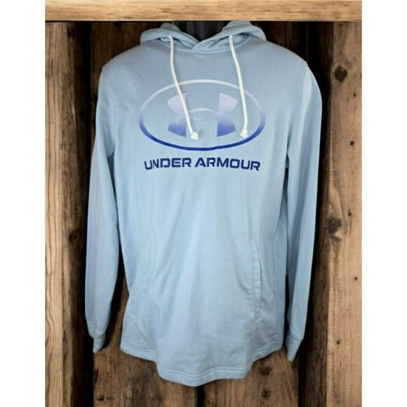 Under Armour Blue Mens Cotton Blend Hoodie Medium - Picture 1 of 6
